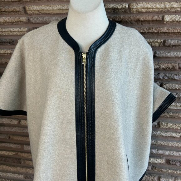 Marc New York Full Zip Poncho Jacket With Black Trim - Picture 6 of 8